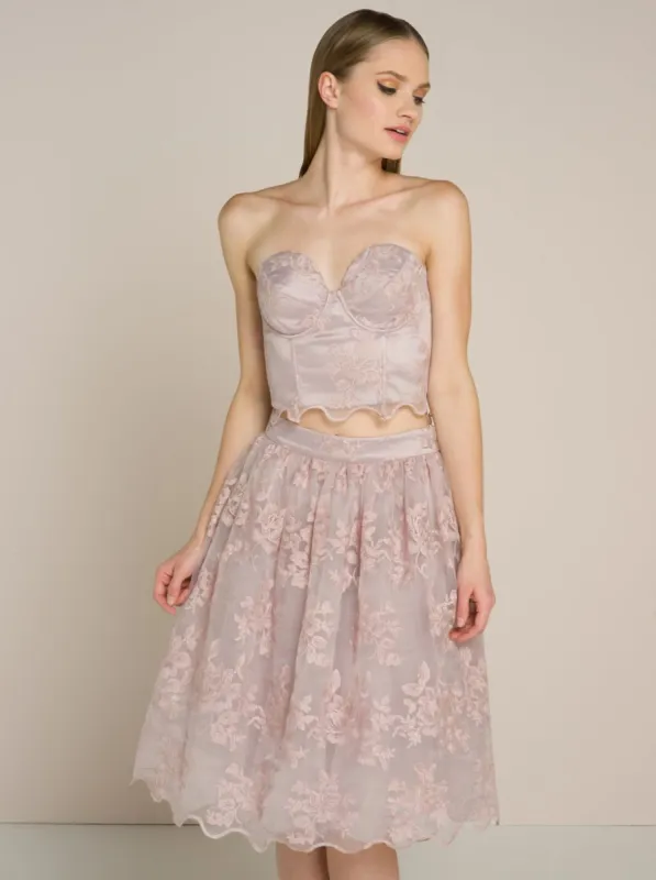 Lace Corset Top in Pink sold by Chi Chi London