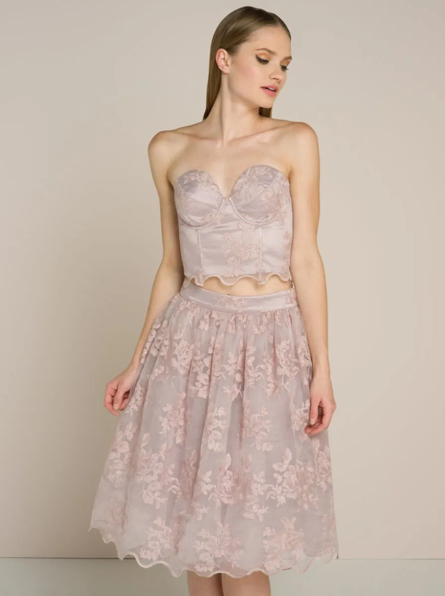 Lace Corset Top in Pink sold by Chi Chi London