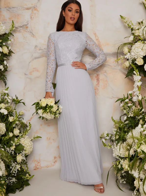 Laced Maxi Dress in Blue sold by Chi Chi London