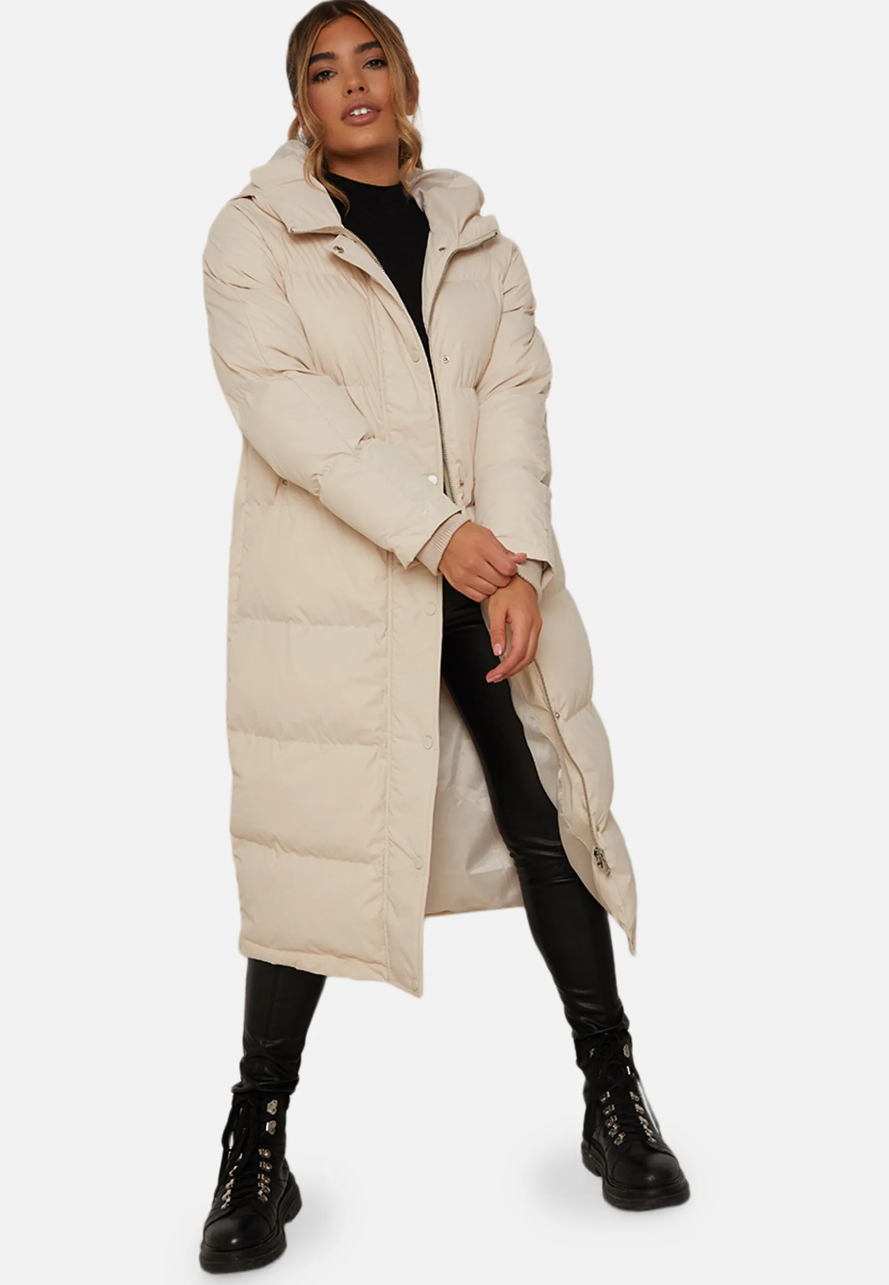 Longline Maxi Puffer Coat in Cream sold by Chi Chi London product image thumbnail 5