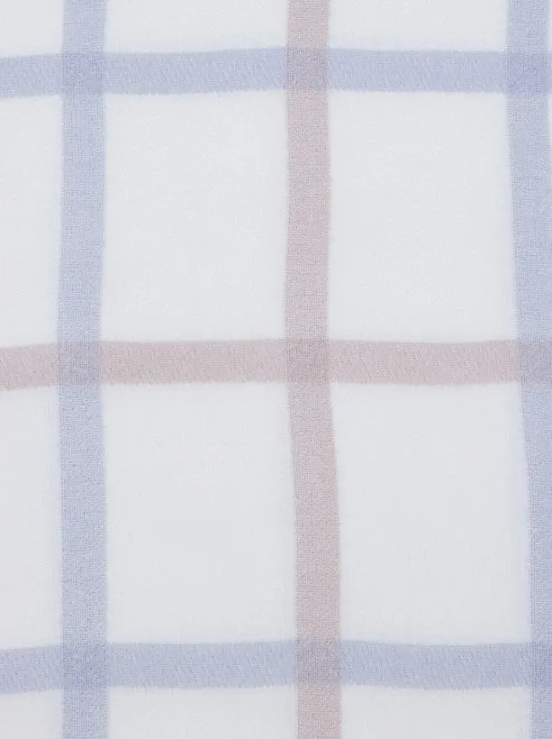 Knitted Check Detailed Scarf in Cream sold by Chi Chi London product image thumbnail 4