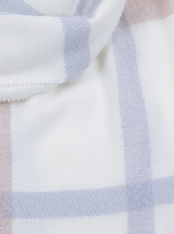 Knitted Check Detailed Scarf in Cream sold by Chi Chi London product image thumbnail 2