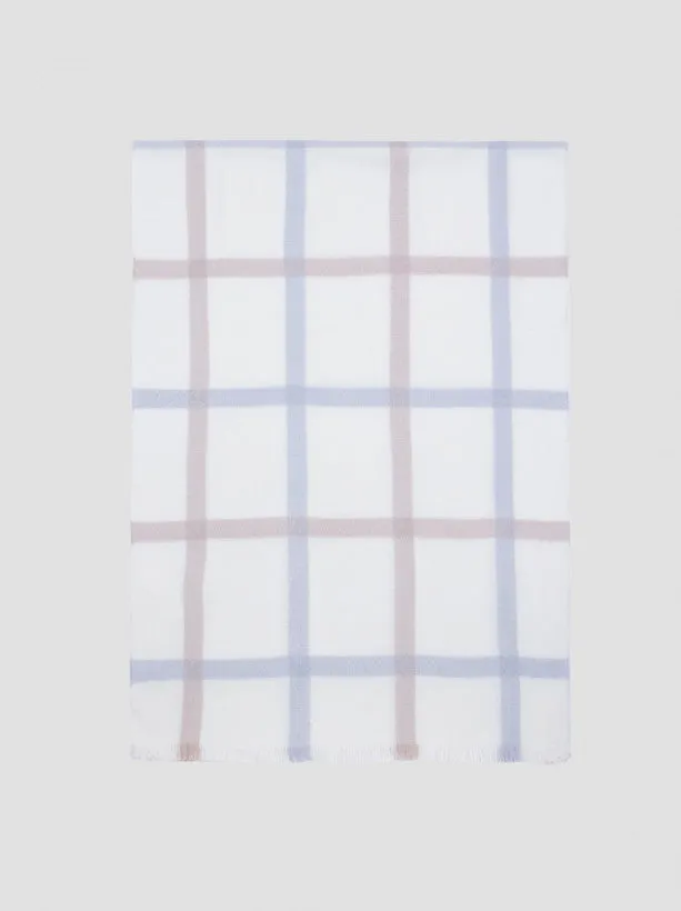 Knitted Check Detailed Scarf in Cream sold by Chi Chi London product image thumbnail 3