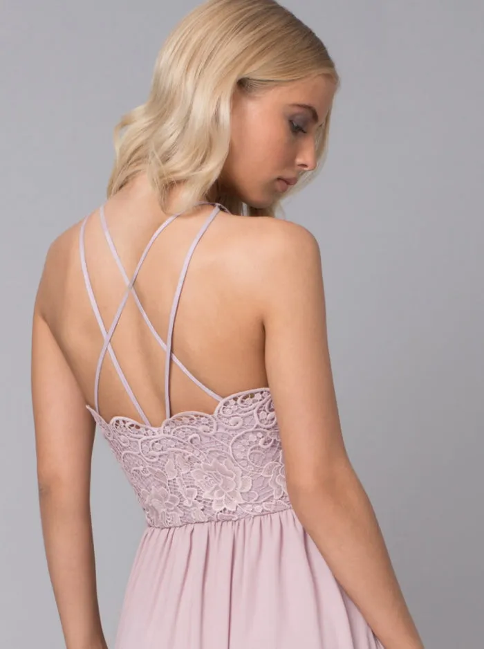 Halter Style Lace Bodice Maxi Dress in Pink sold by Chi Chi London product image thumbnail 2
