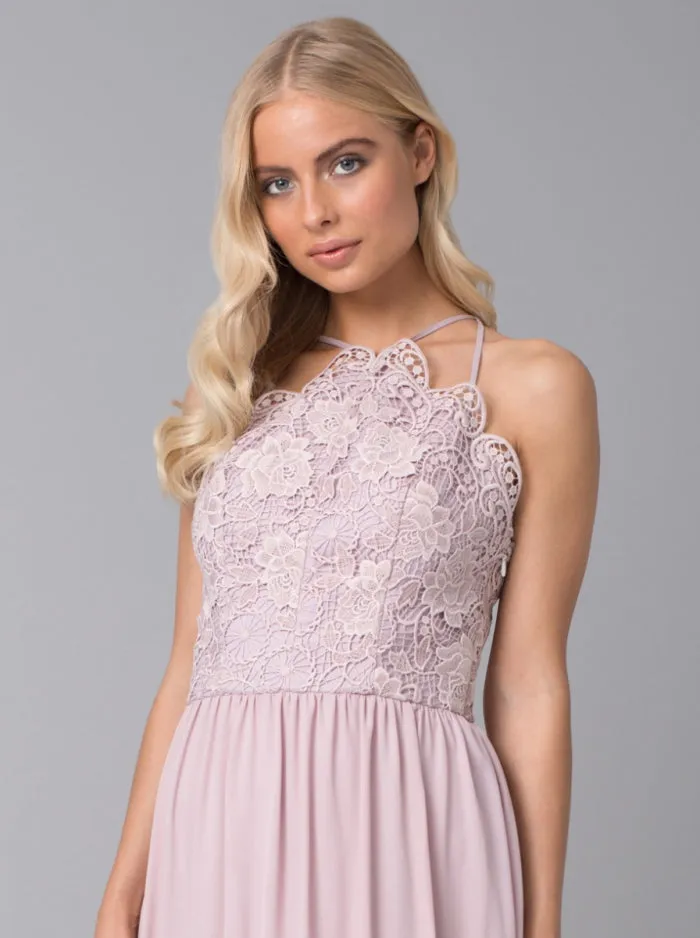 Halter Style Lace Bodice Maxi Dress in Pink sold by Chi Chi London product image thumbnail 3