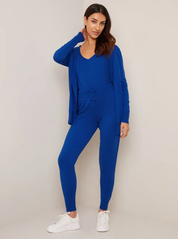3 Piece Cardigan Loungewear Set in Blue sold by Chi Chi London