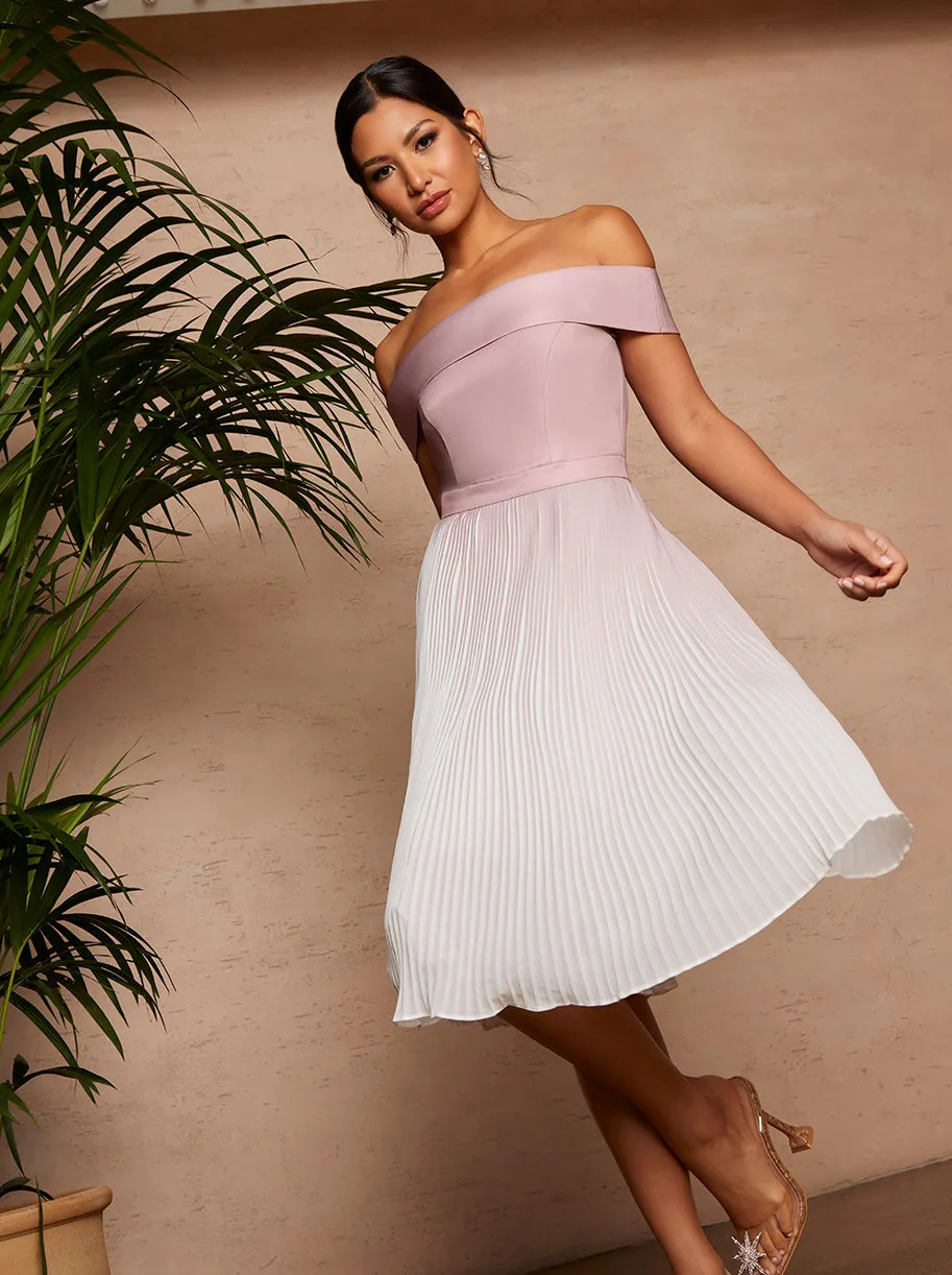 Bardot Ombre Pleated Midi Dress in Pink sold by Chi Chi London product image thumbnail 3
