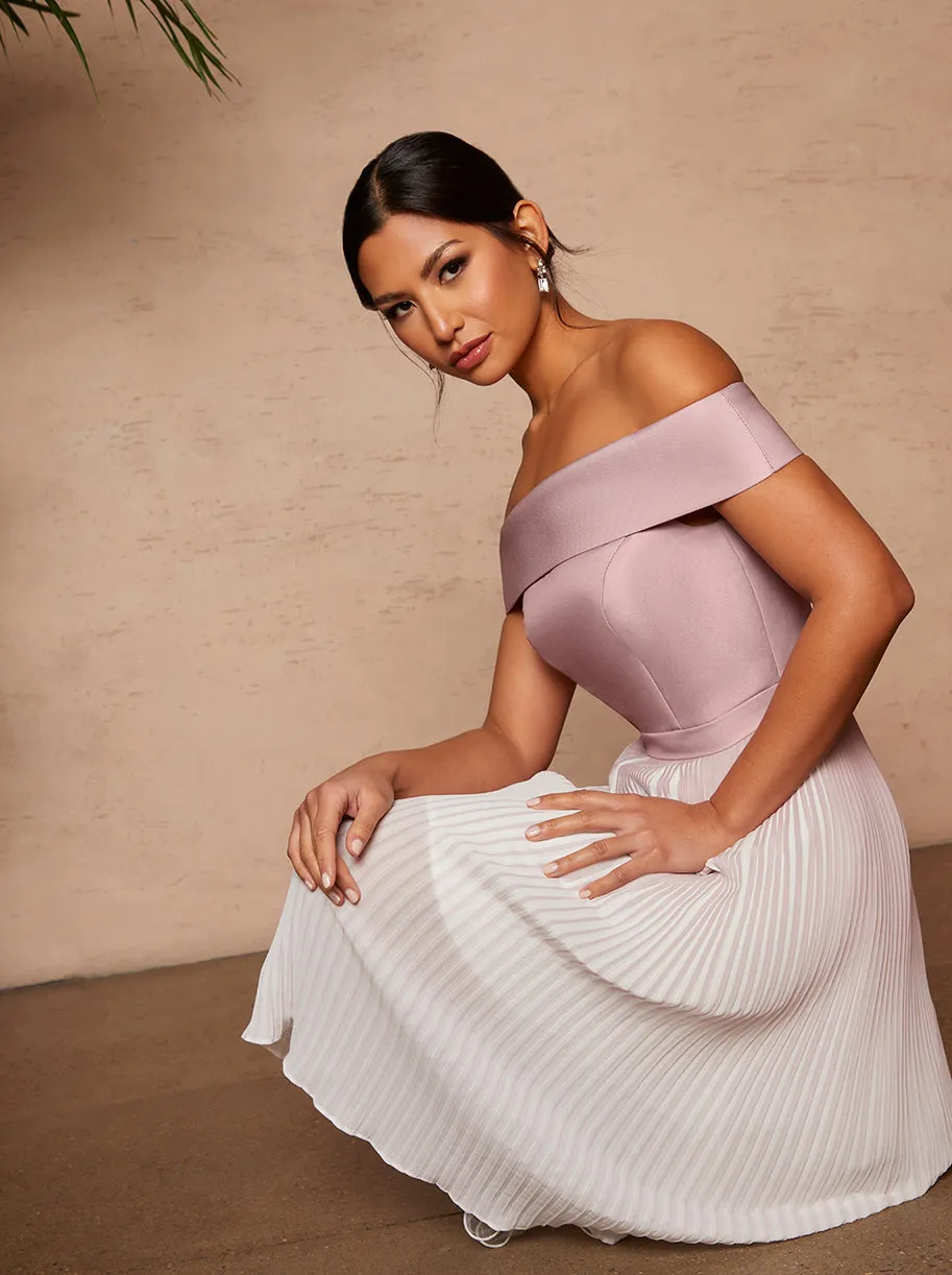 Bardot Ombre Pleated Midi Dress in Pink sold by Chi Chi London product image thumbnail 4