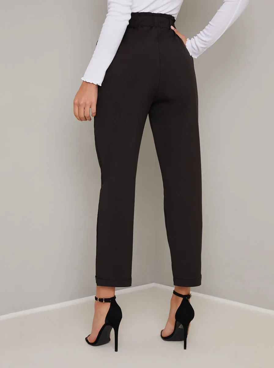 Crop Straight Leg Trousers in Black sold by Chi Chi London product image thumbnail 4