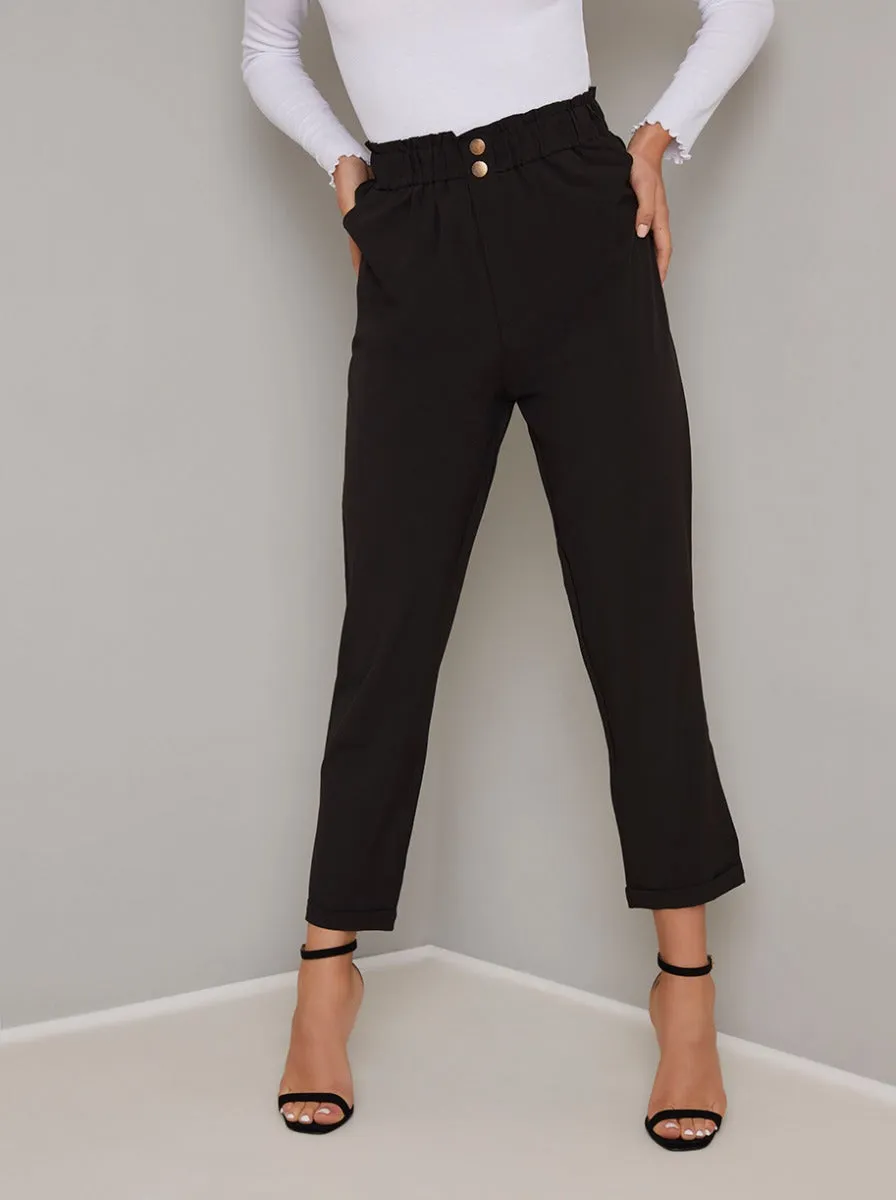 Crop Straight Leg Trousers in Black sold by Chi Chi London product image thumbnail 2