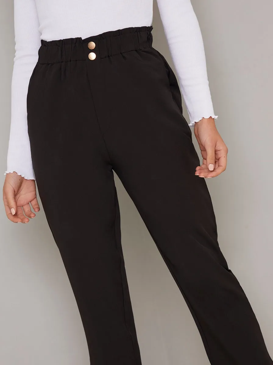 Crop Straight Leg Trousers in Black sold by Chi Chi London product image thumbnail 3