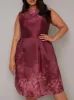 Plus Size Digital Print Midi Dress in Red sold by Chi Chi London