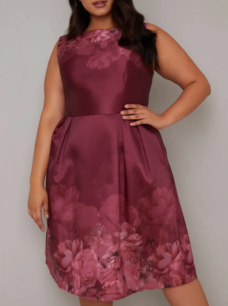 Plus Size Digital Print Midi Dress in Red sold by Chi Chi London product image thumbnail 3