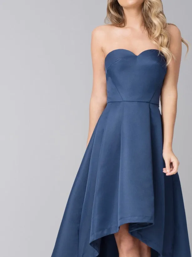 Plain Bandeau Dip Hem Midi Dress in Blue sold by Chi Chi London product image thumbnail 3