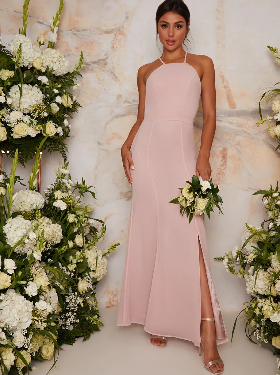 Maxi Dress with Lace Back Detail in Pink sold by Chi Chi London product image thumbnail 2