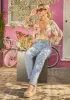 V Neck Long Sleeve Floral Top in Yellow sold by Chi Chi London