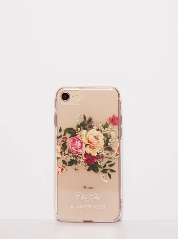 Clear Rose Floral Print Phone Case sold by Chi Chi London