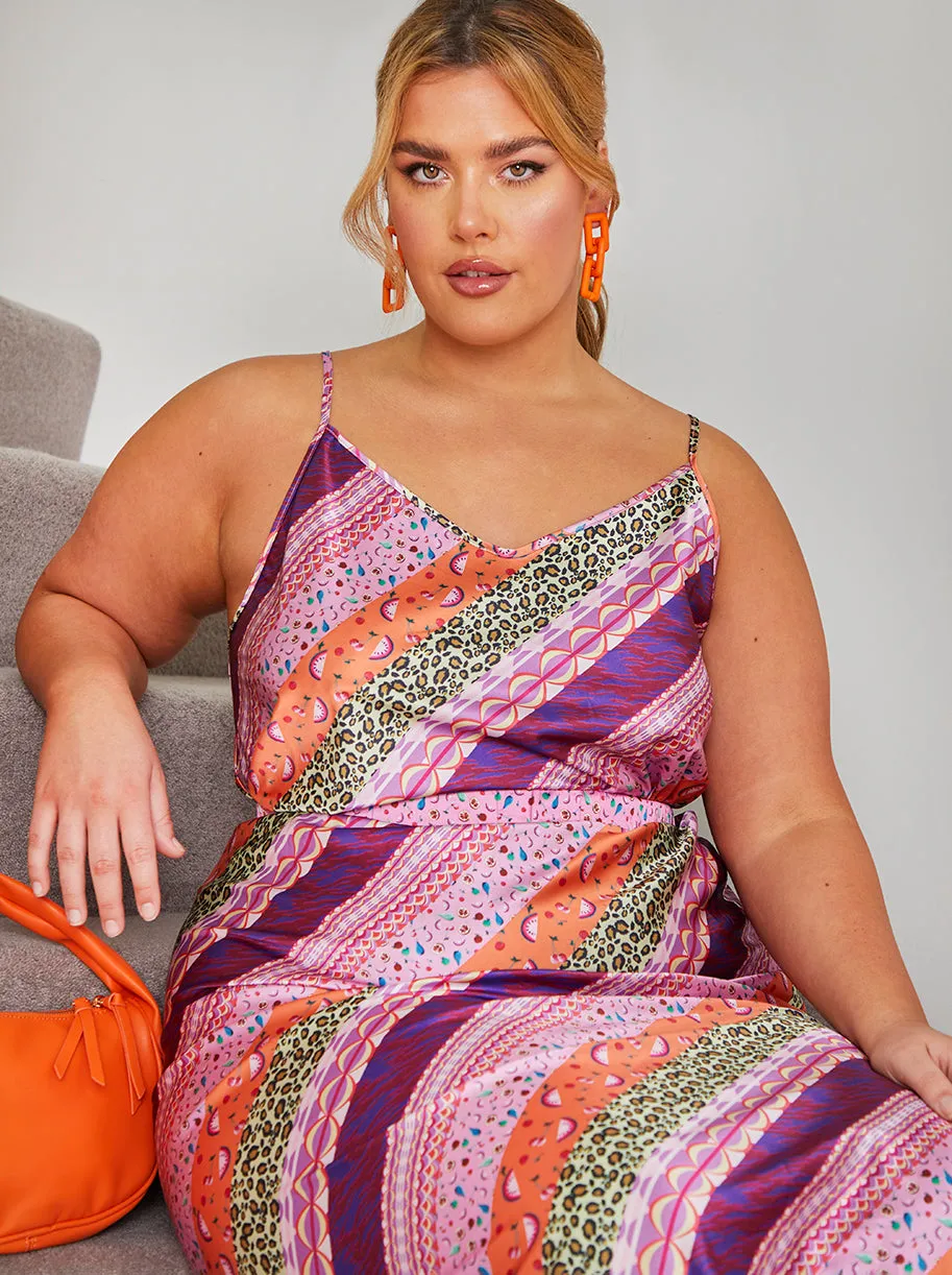 Plus Size Abstract Stripe Print Cami Top in Purple sold by Chi Chi London product image thumbnail 3