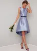 Low Back Contrast Midi Dip Hem Dress in Blue sold by Chi Chi London