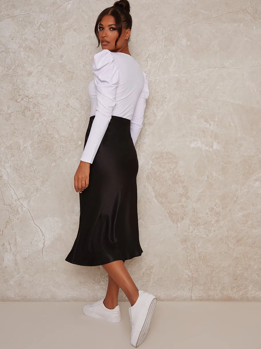 Ruched Puff Long Sleeve Top in White sold by Chi Chi London product image thumbnail 3