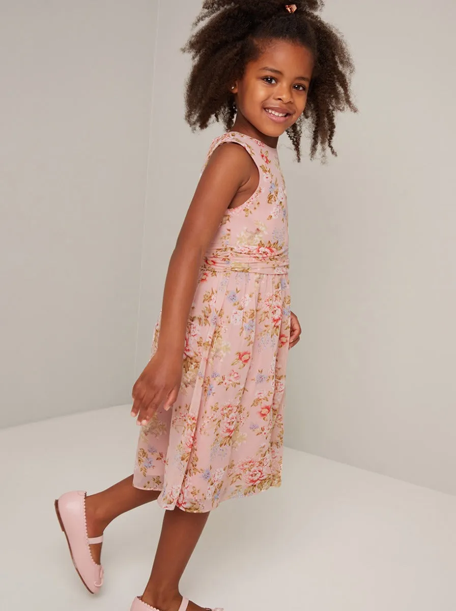 Girls Floral Dress in Pink sold by Chi Chi London product image thumbnail 3