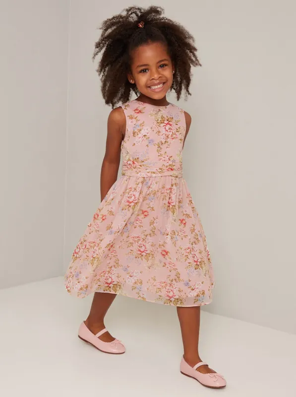 Girls Floral Dress in Pink sold by Chi Chi London