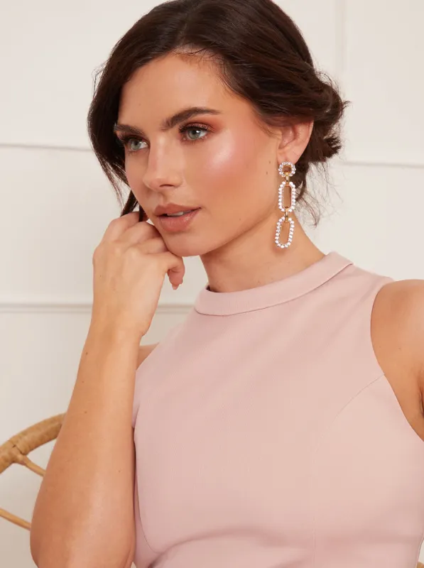 Pearl Chain Drop Earrings in Gold Effect sold by Chi Chi London