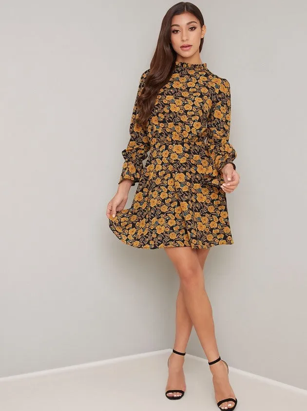 Ditsy Floral Print Mini Dress in Multi sold by Chi Chi London product image thumbnail 4