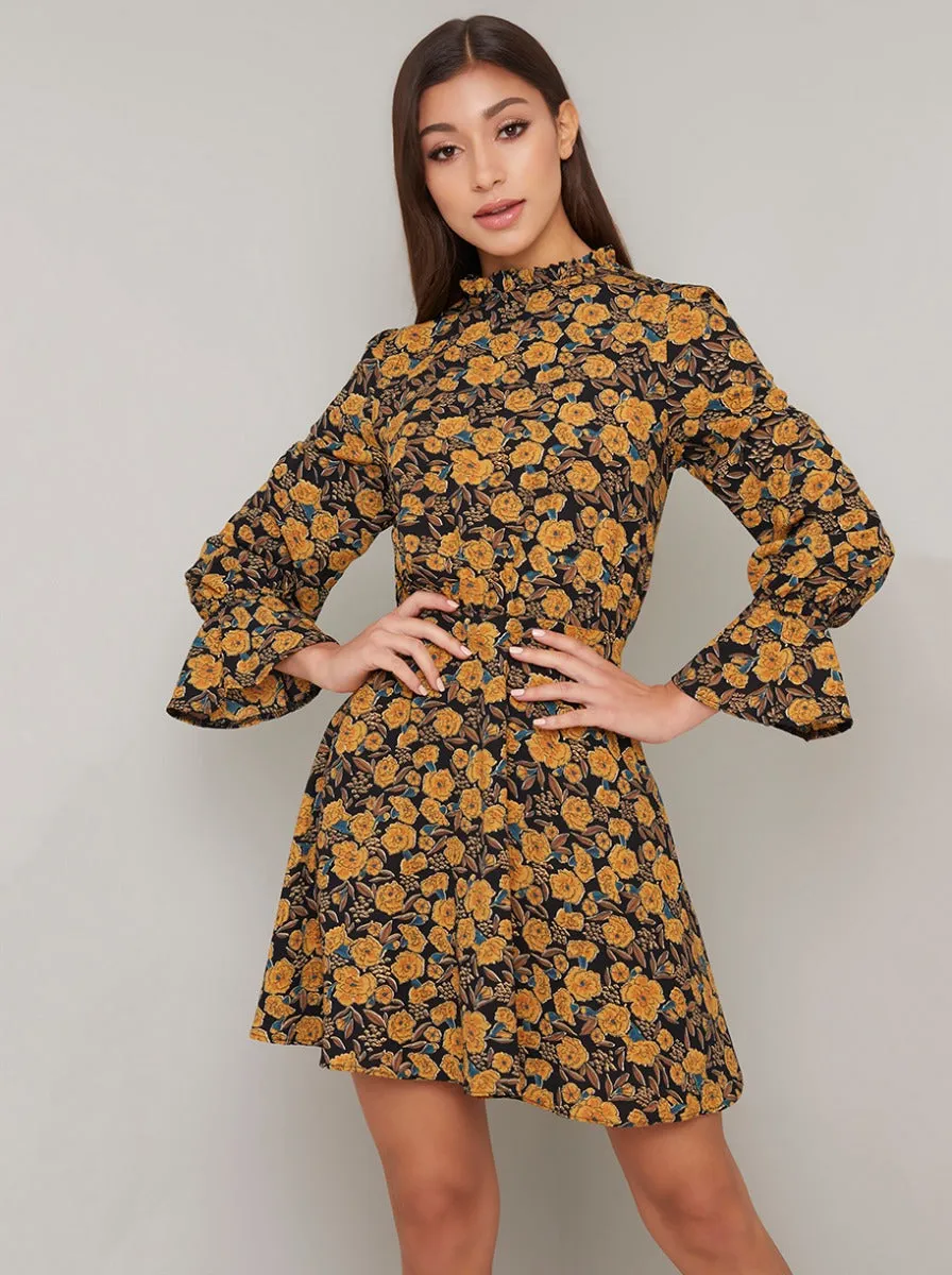 Ditsy Floral Print Mini Dress in Multi sold by Chi Chi London