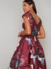 Floral Print Cap Sleeved Midi Dress in Red sold by Chi Chi London