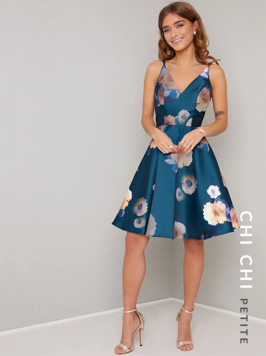 Petite Cami Strap Floral Mini Dress in Green sold by Chi Chi London product image thumbnail 2