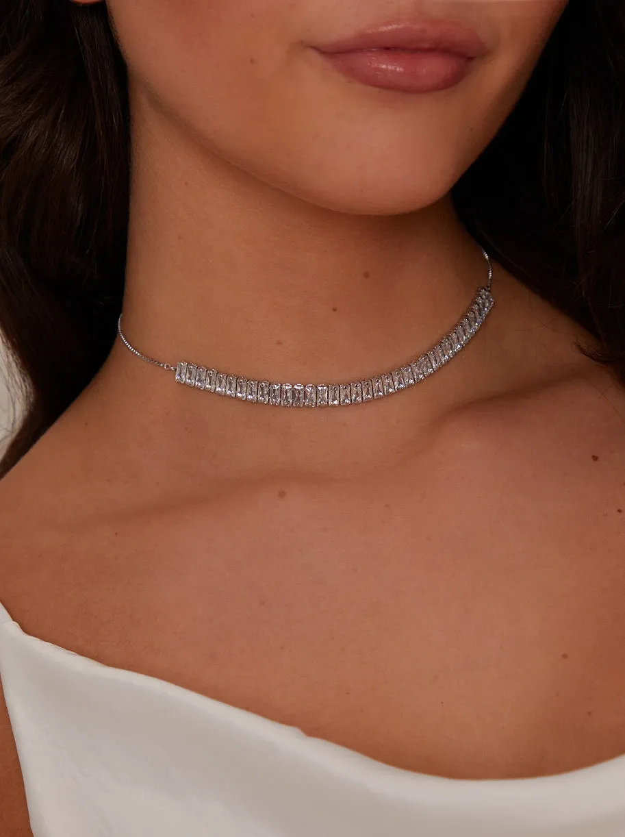 Diamante Necklace in Silver Tone sold by Chi Chi London product image thumbnail 2