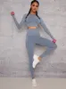 Long Sleeve Cropped Sports Top in Grey sold by Chi Chi London