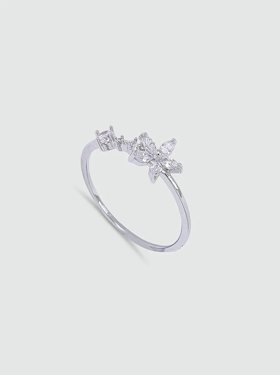 Diamante Flower Ring in Silver Tone sold by Chi Chi London product image thumbnail 4