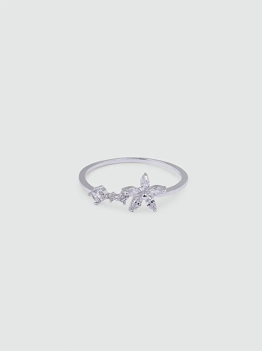 Diamante Flower Ring in Silver Tone sold by Chi Chi London product image thumbnail 3