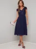 Floral Crochet Bodice Short Sleeve Midi Dress in Blue sold by Chi Chi London