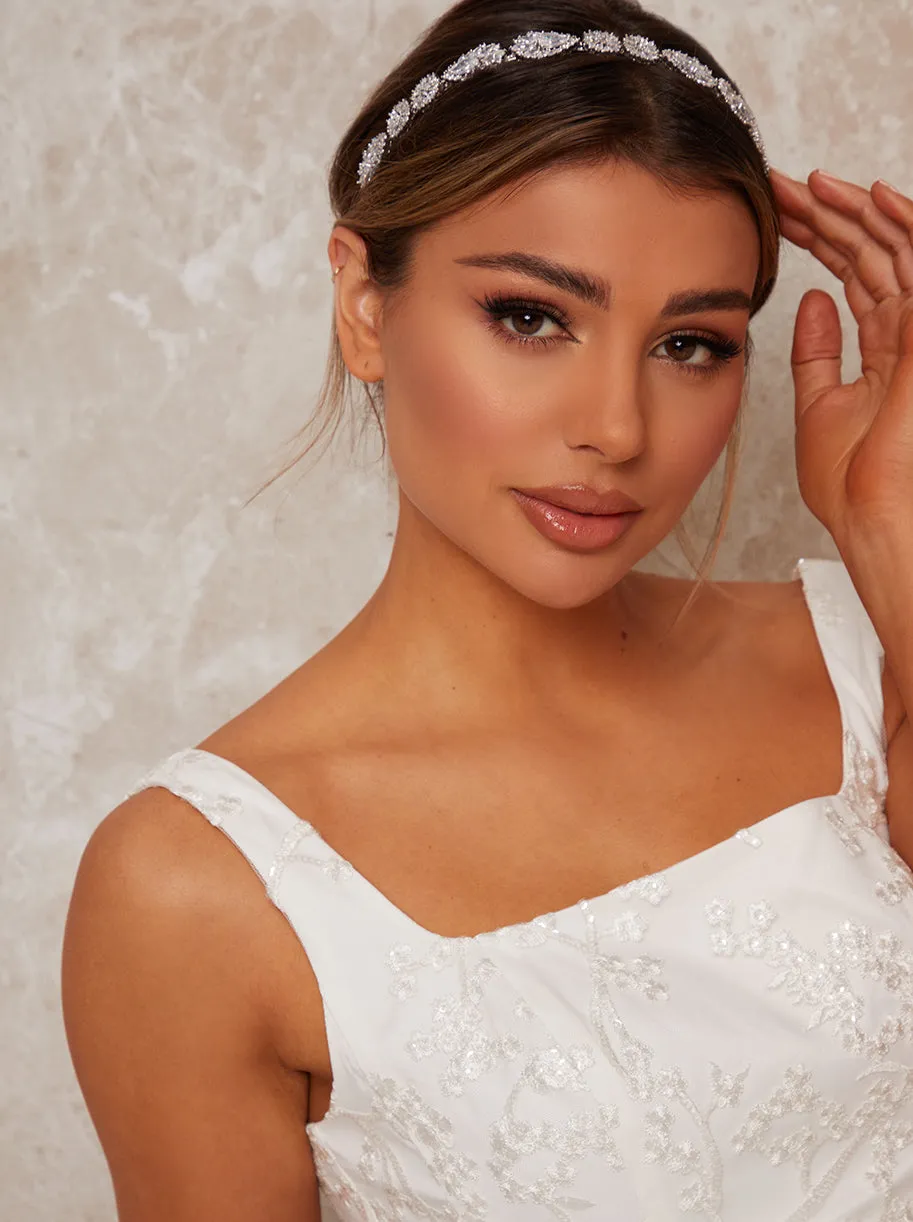 Gemstone Encrusted Hair Piece in Silver sold by Chi Chi London product image thumbnail 3