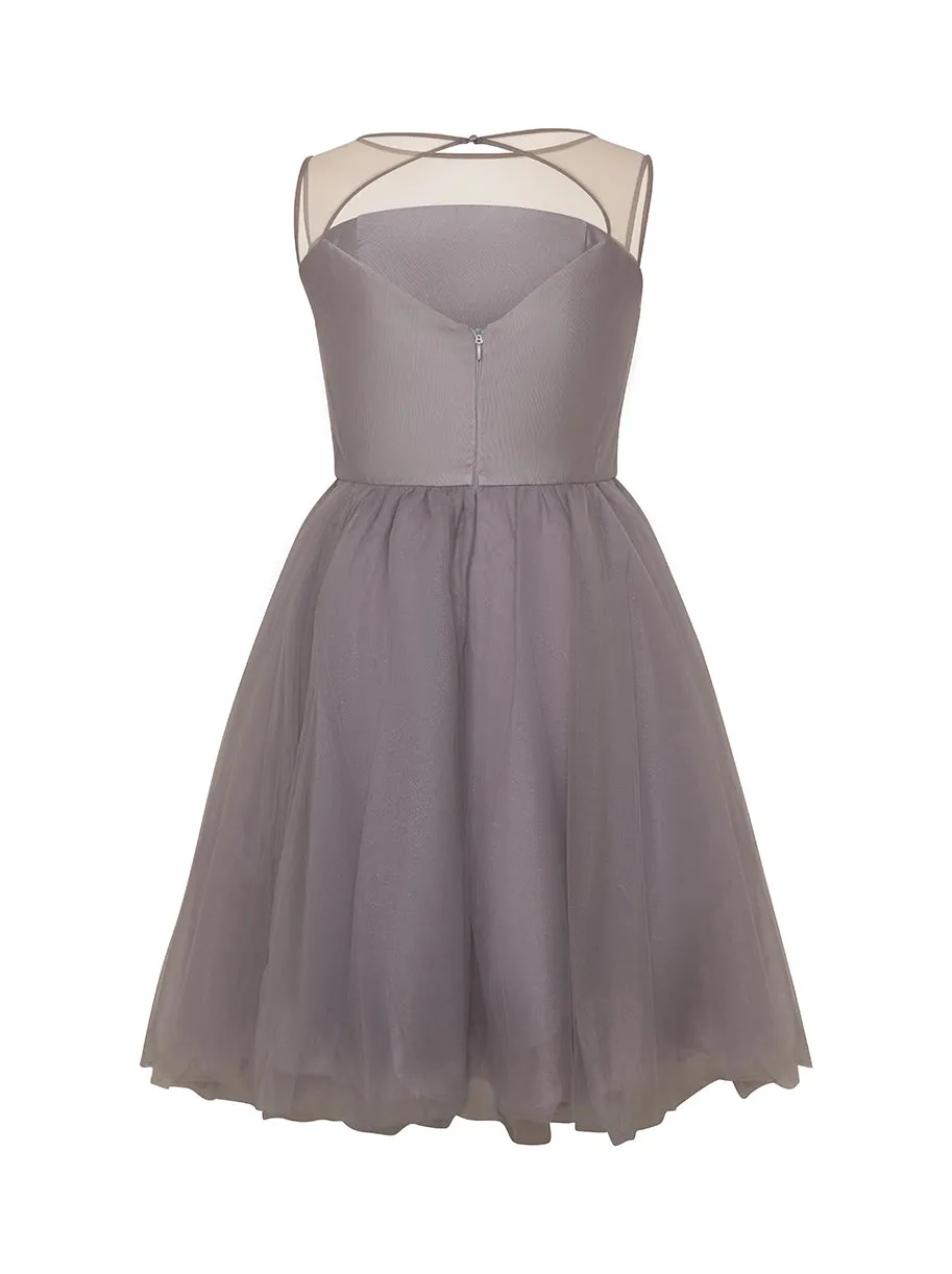 Plus Size Sleeveless Tulle Midi Dress in Lilac sold by Chi Chi London product image thumbnail 2