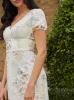 Embroidered Short Sleeve Midi Dress in Yellow sold by Chi Chi London