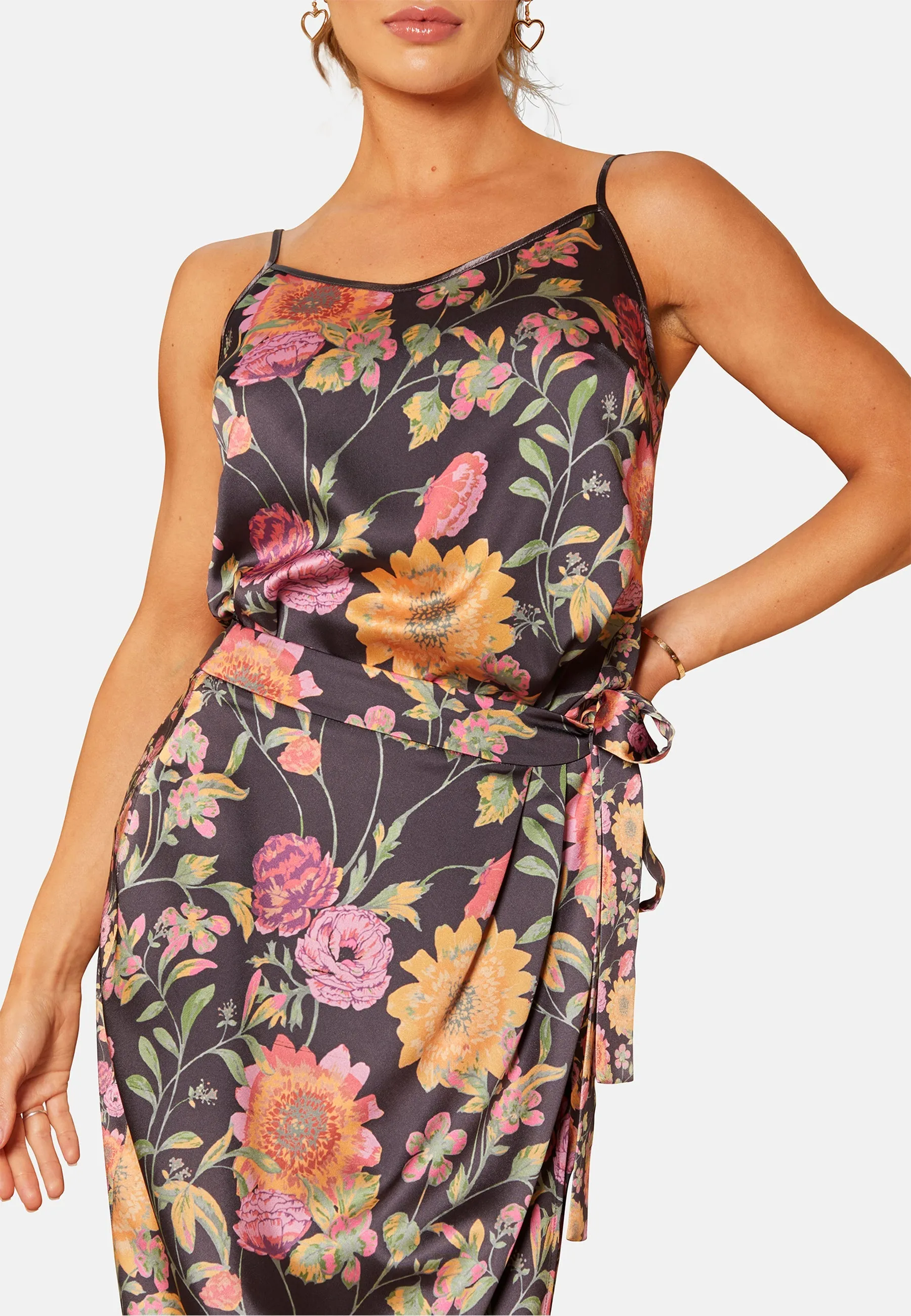 Floral Printed Cami Top in Black sold by Chi Chi London