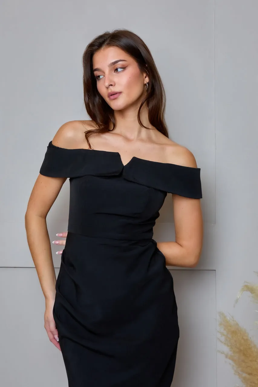 Bardot Split Detail Bodycon Midi Dress in Black sold by Chi Chi London product image thumbnail 5