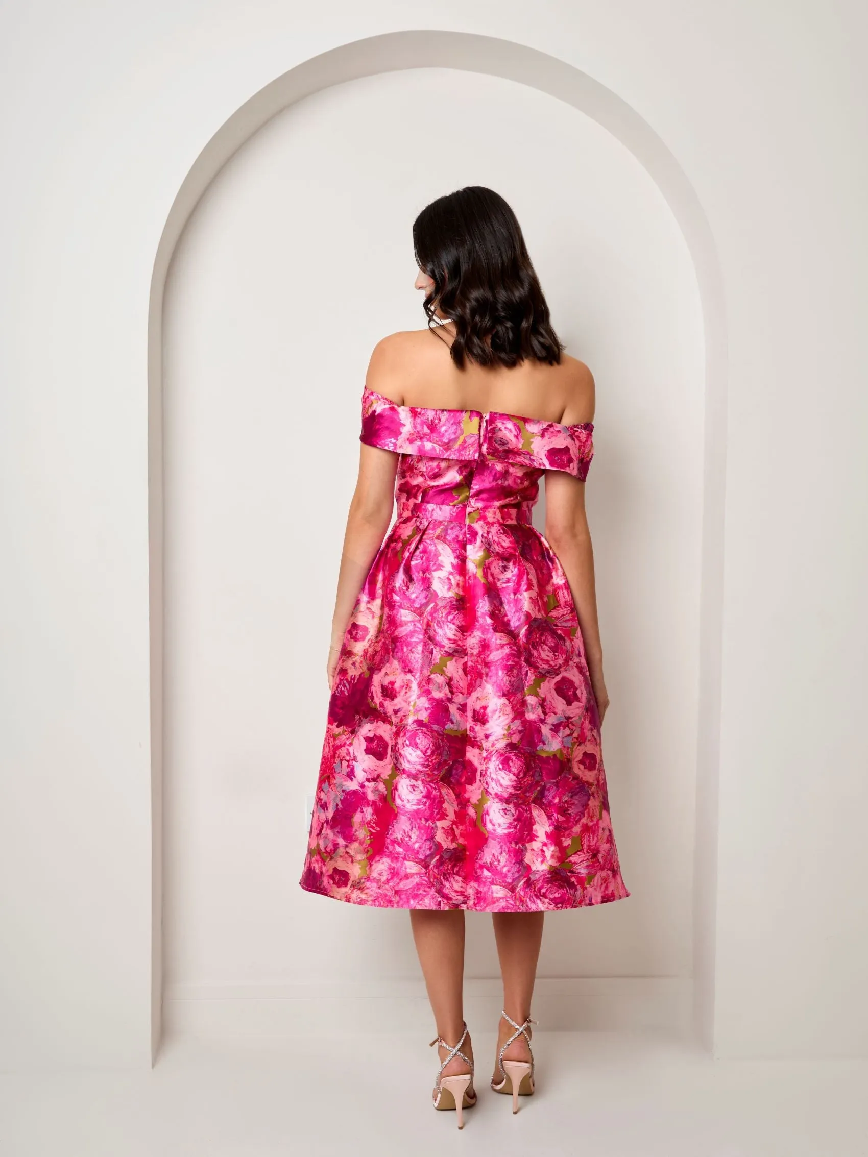 Bardot Twill Fit and Flare Dress in Pink sold by Chi Chi London product image thumbnail 4