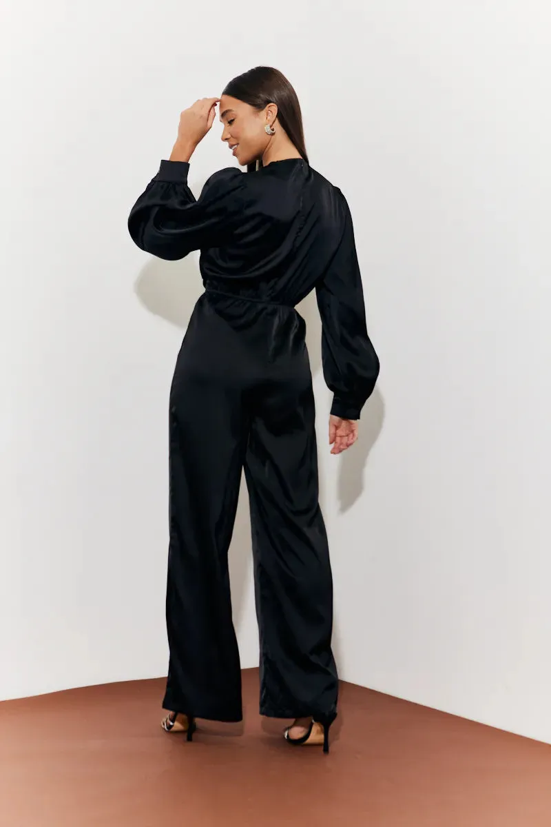 In The Style Twist Front Detail Wide Leg Satin Jumpsuit sold by Chi Chi London product image thumbnail 3