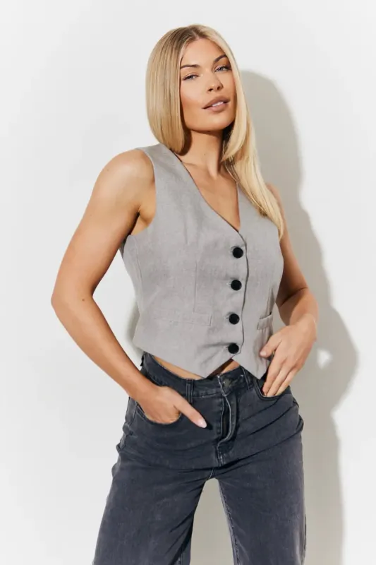 In The Style Tailored Waistcoat in Grey made by In the style