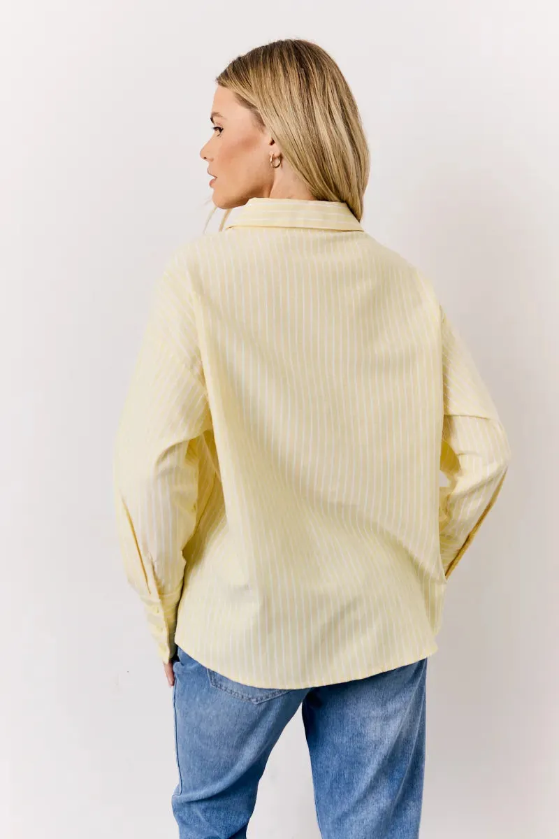 In The Style Oversized Stripe Shirt in Yellow sold by Chi Chi London product image thumbnail 2
