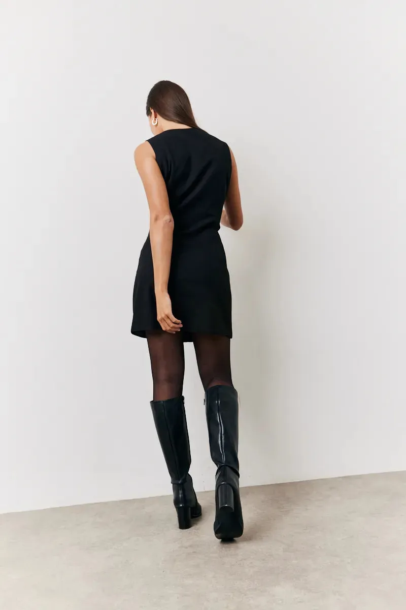 In The Style Tailored Button Through Mini Dress in Black sold by Chi Chi London product image thumbnail 4