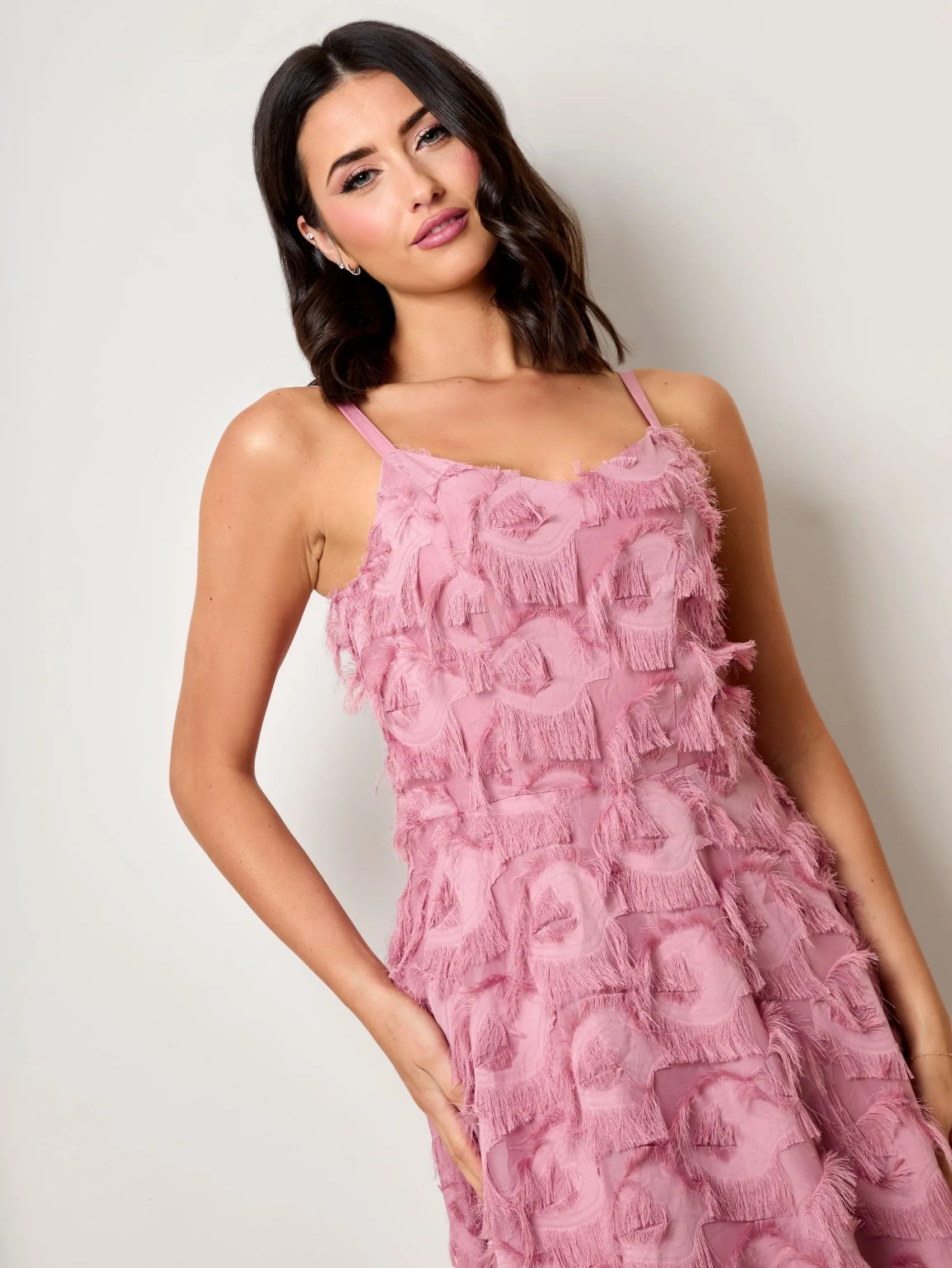Plus Size Sleeveless Fit and Flare Dress in Pink sold by Chi Chi London product image thumbnail 4
