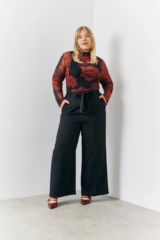 Tie Front Wide Leg Trouser made by In the style