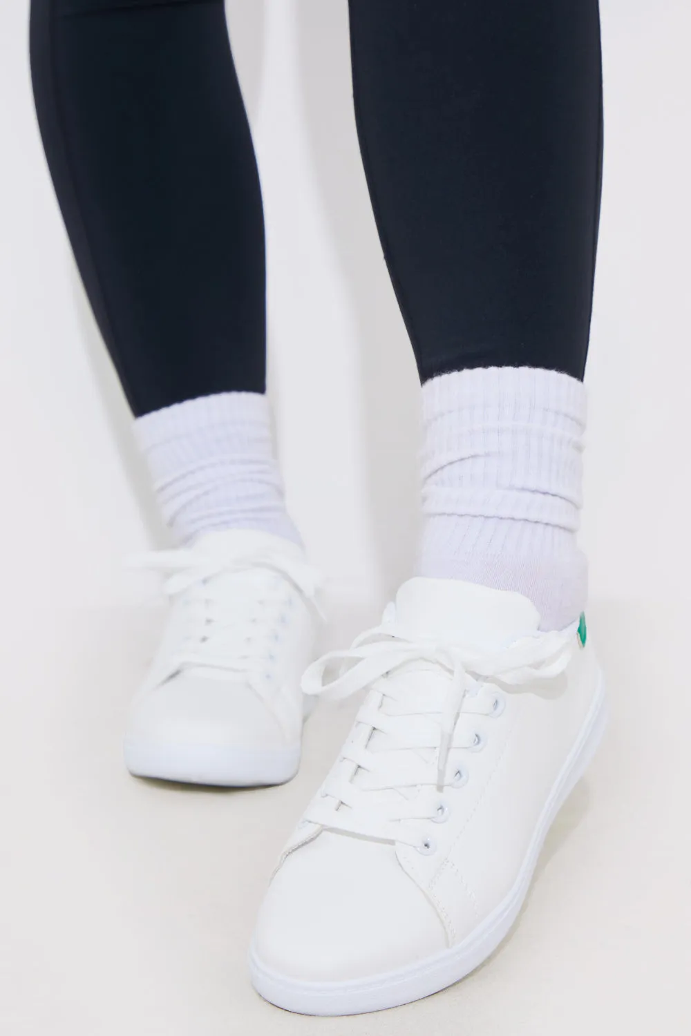 CONTRAST COLOUR HEEL LACE UP TRAINERS sold by Chi Chi London