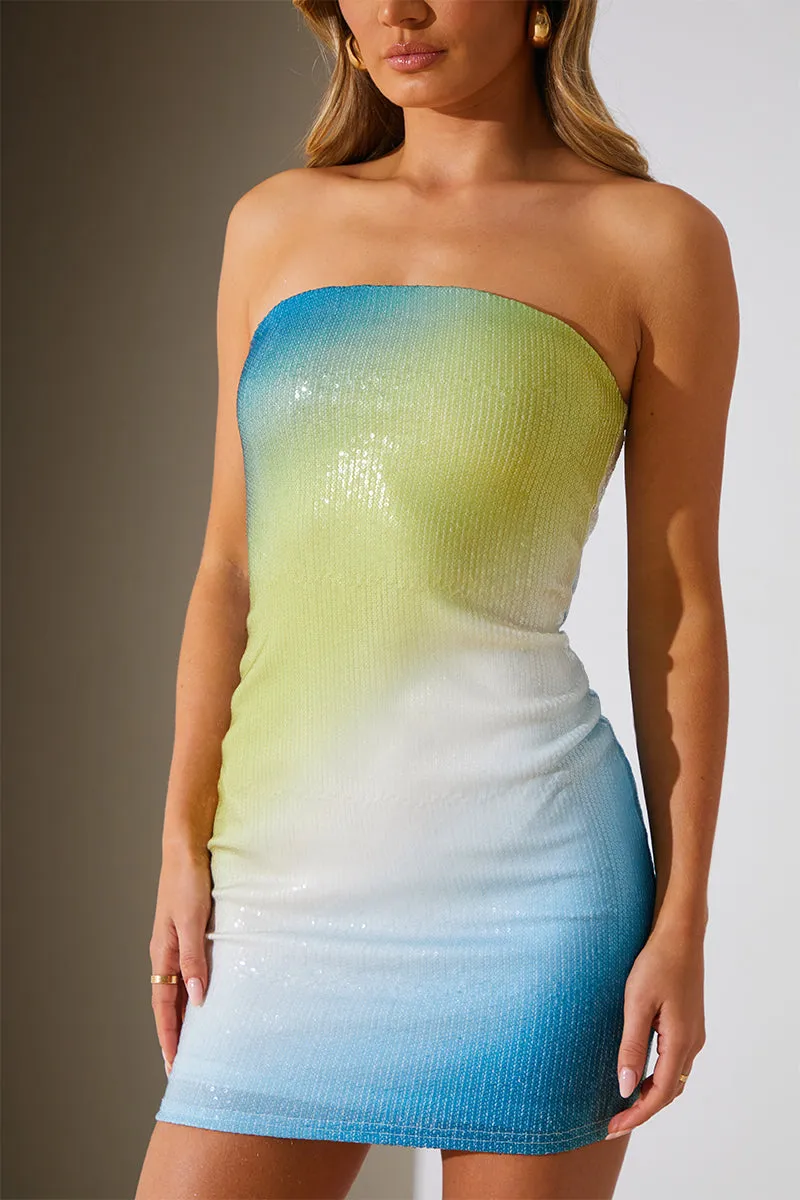 Ombre Sequin Bandeau Mini Dress sold by Chi Chi London product image thumbnail 3